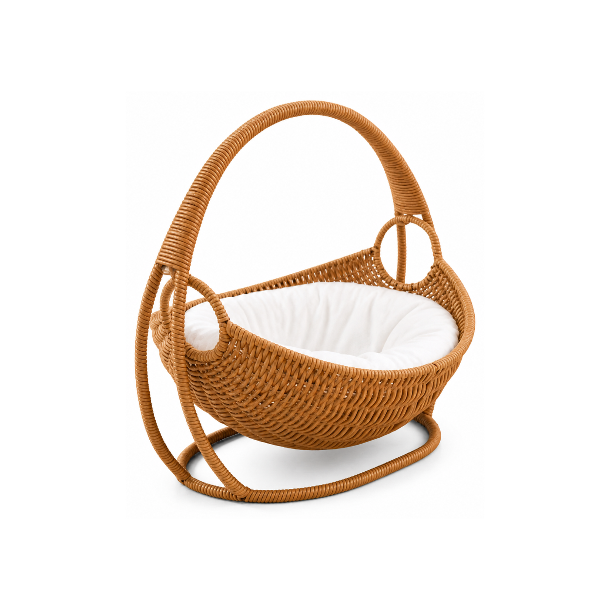 Faux Rattan Cat Basket Bed