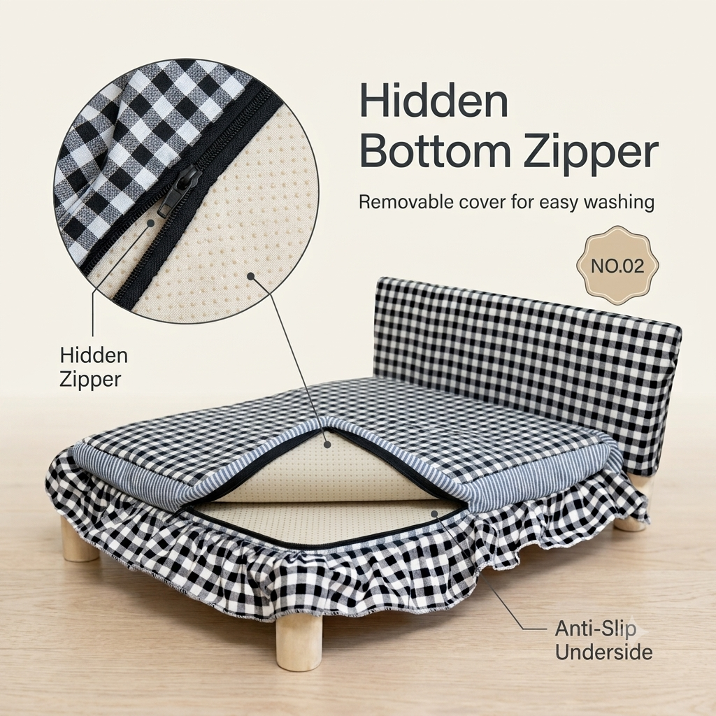 Washable Wooden Cat Bed