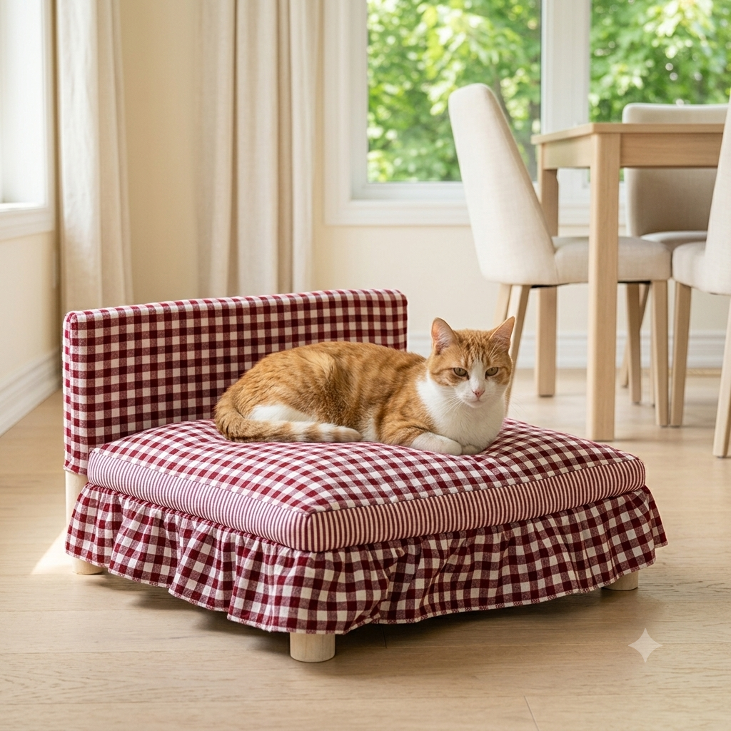 Washable Wooden Cat Bed