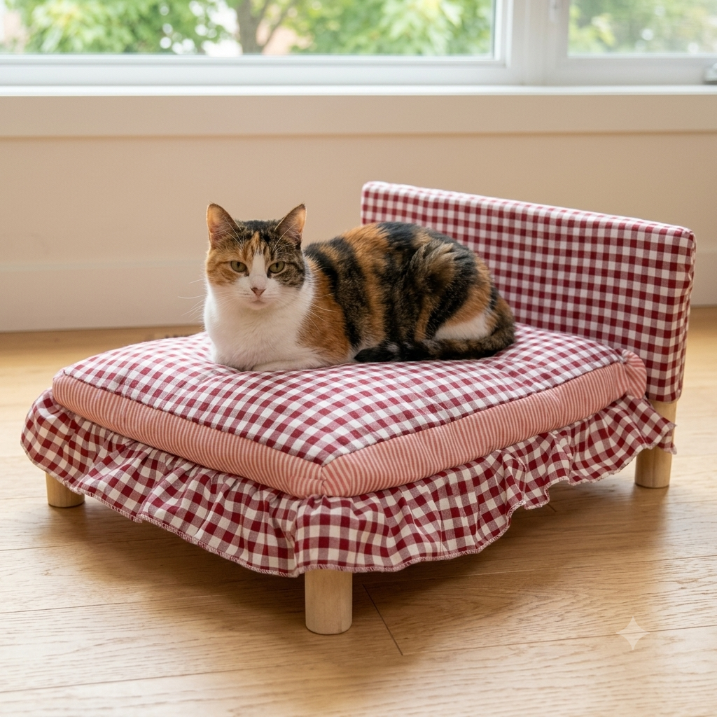 Washable Wooden Cat Bed