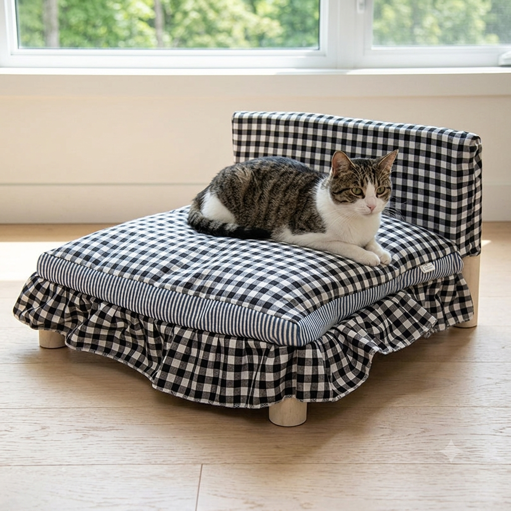 Washable Wooden Cat Bed