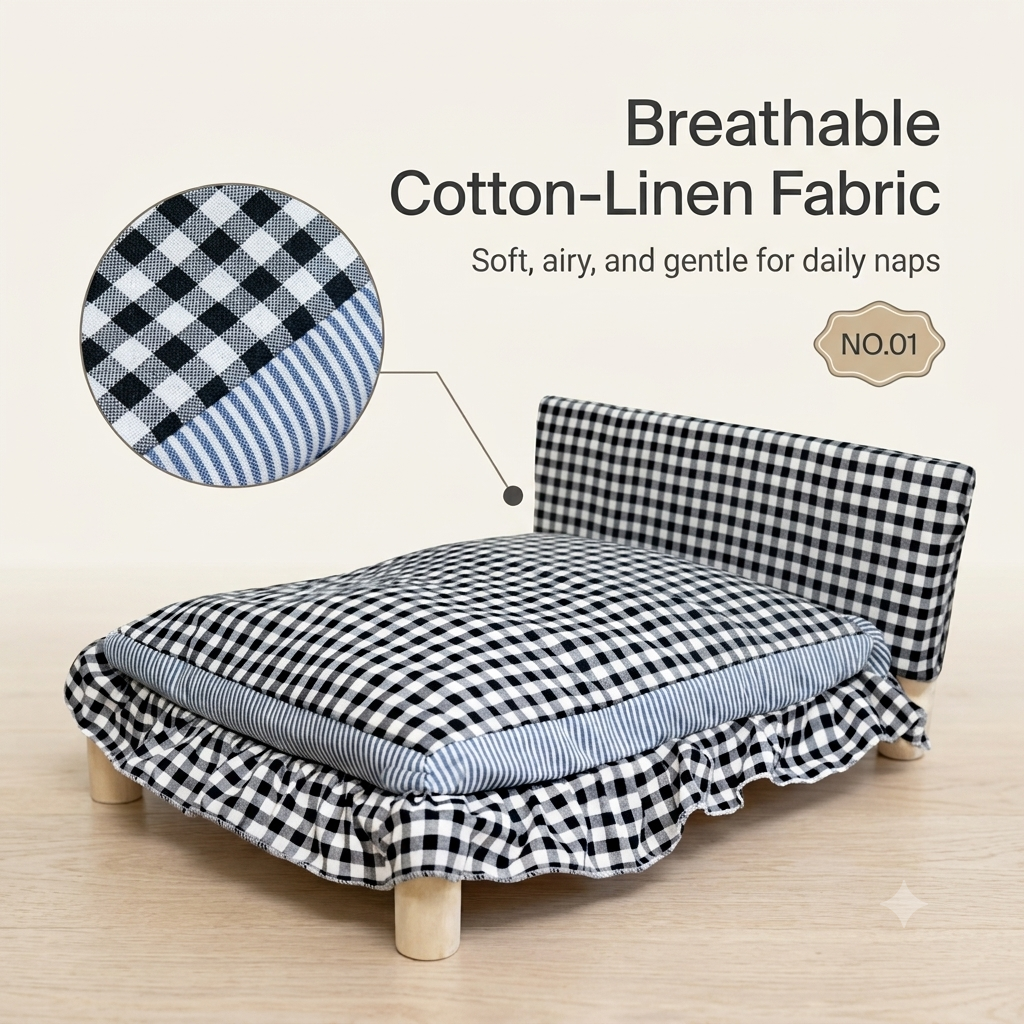 Washable Wooden Cat Bed