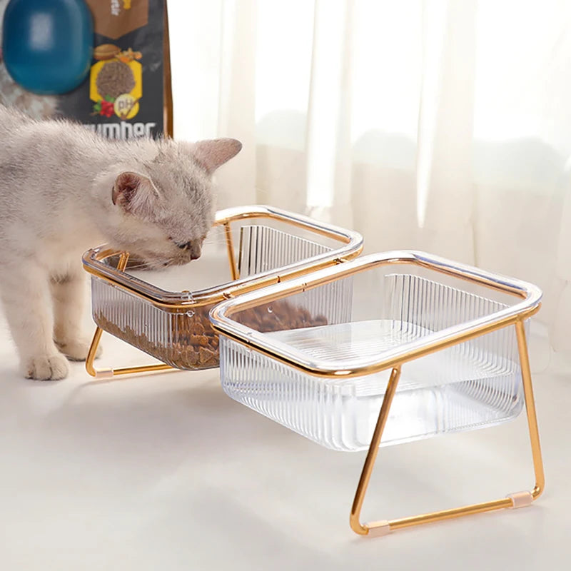 Raised Transparent Cat Bowl