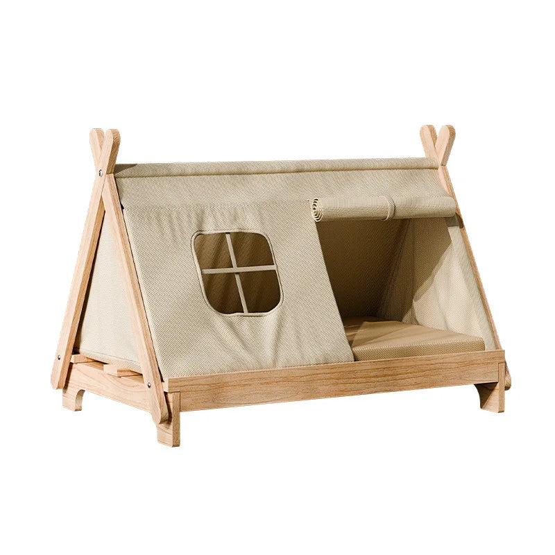Wooden Window Cat Tent Bed