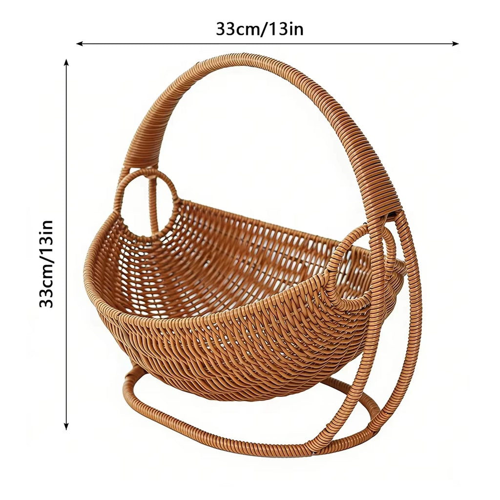 Faux Rattan Cat Basket Bed