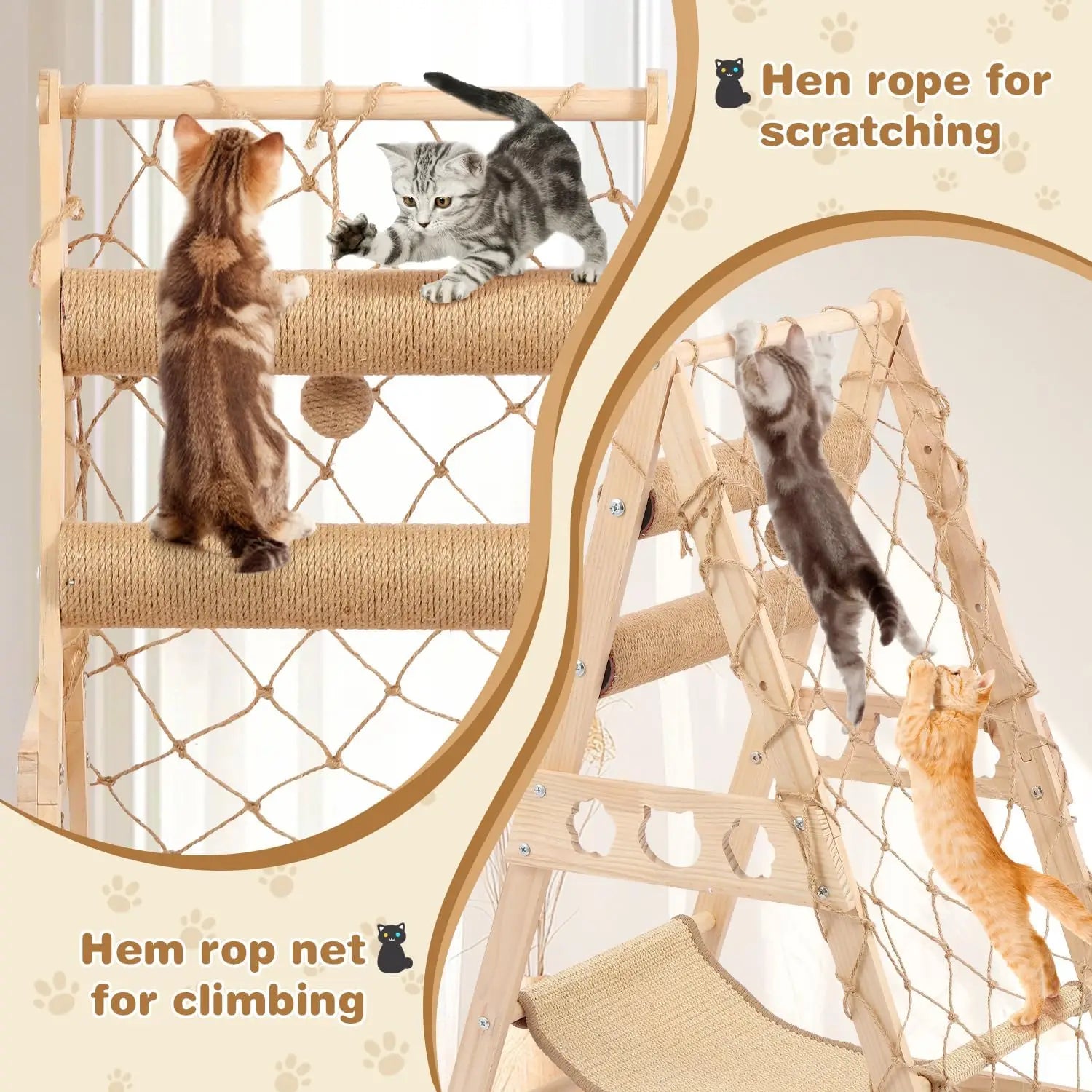 Solid Wood Cat Tree Tower