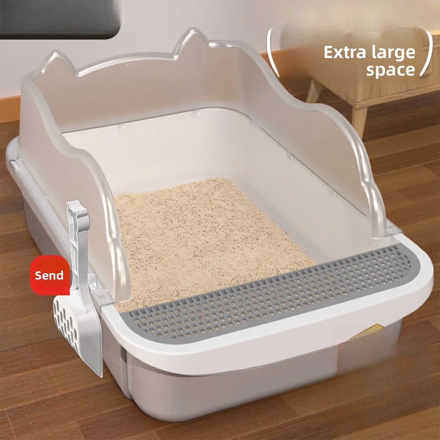 Semi-Enclosed Cat Litter Box