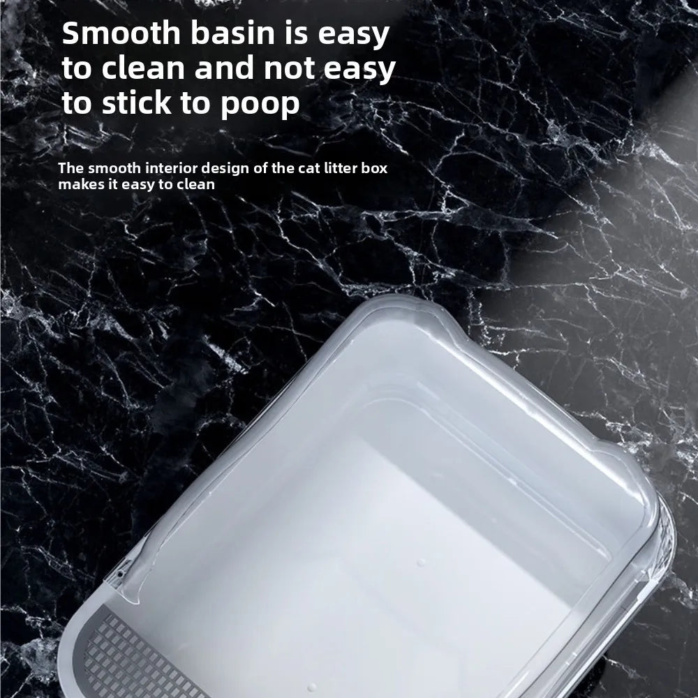 Semi-Enclosed Cat Litter Box