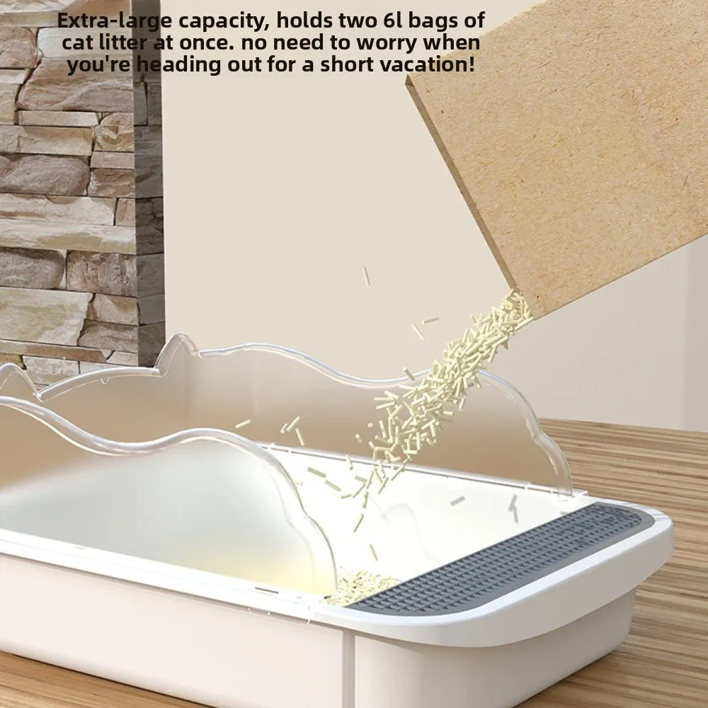Semi-Enclosed Cat Litter Box