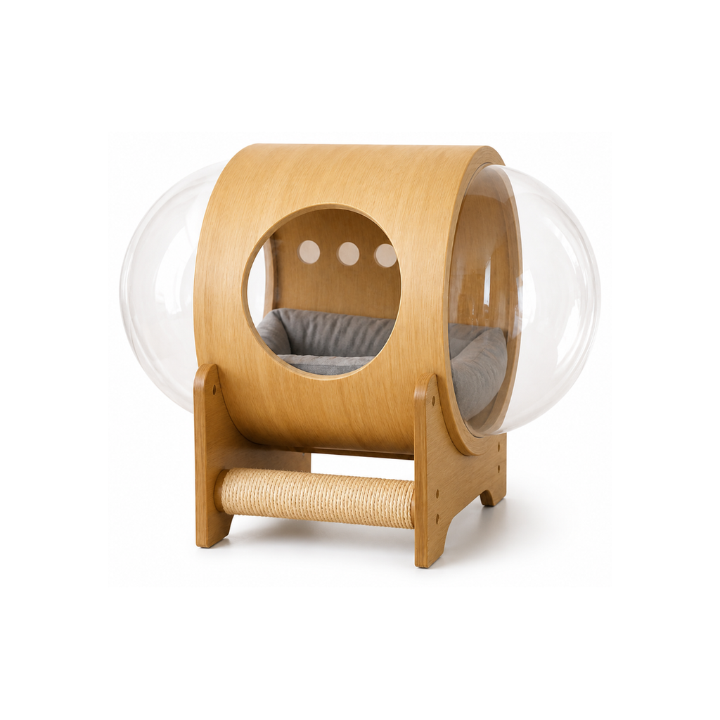 Wooden Capsule Cat House