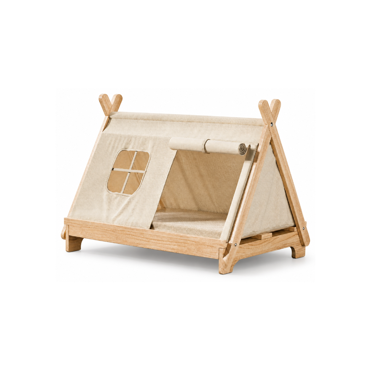 Wooden Window Cat Tent Bed