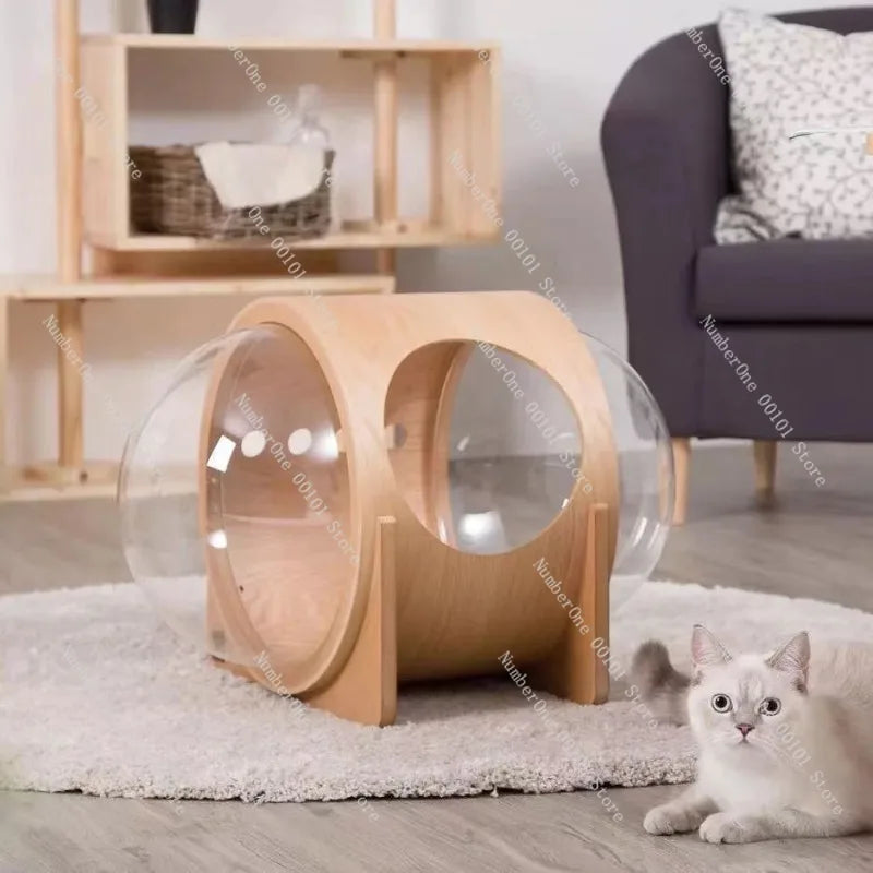 Wooden Capsule Cat House