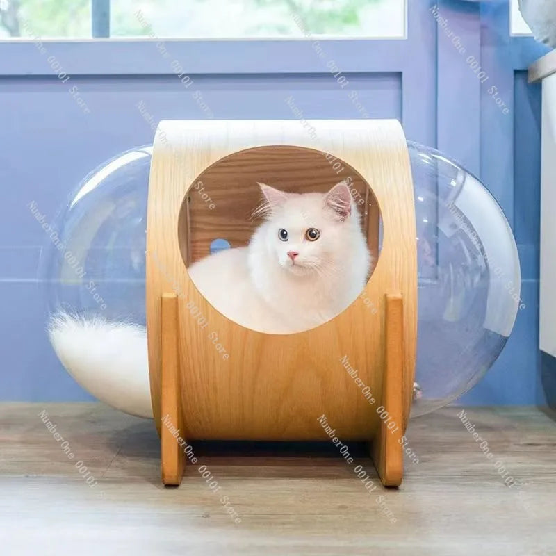 Wooden Capsule Cat House