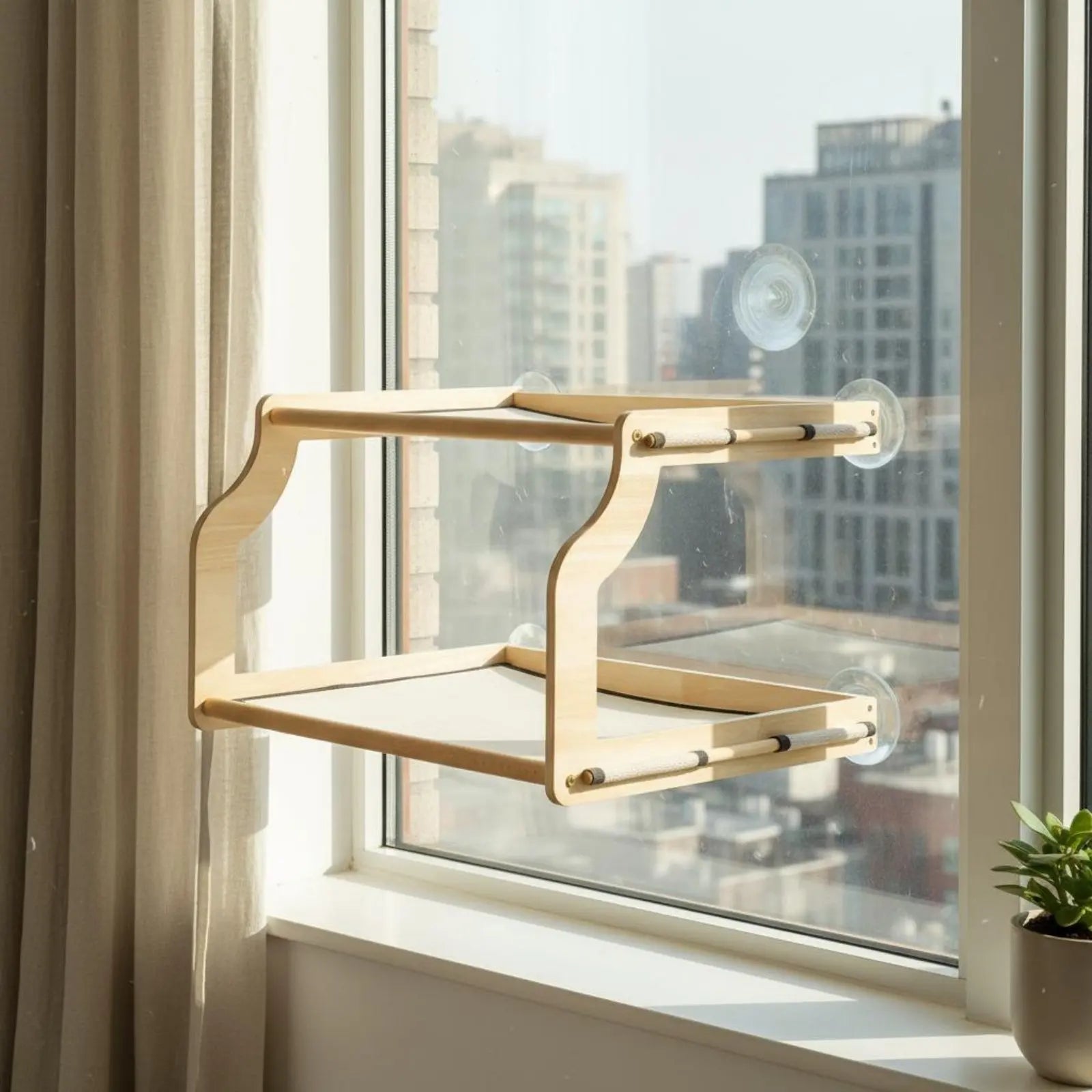 Window-Mounted Cat Perch Bed