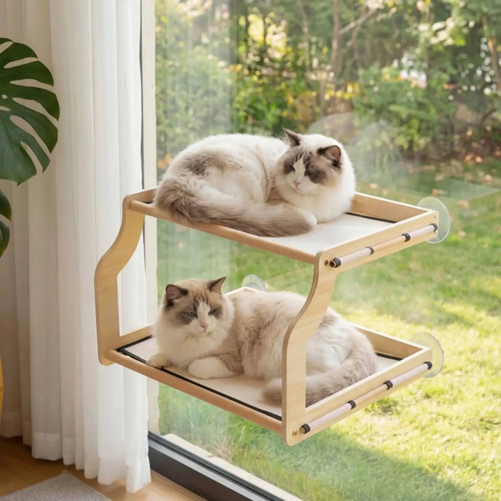 Window-Mounted Cat Perch Bed