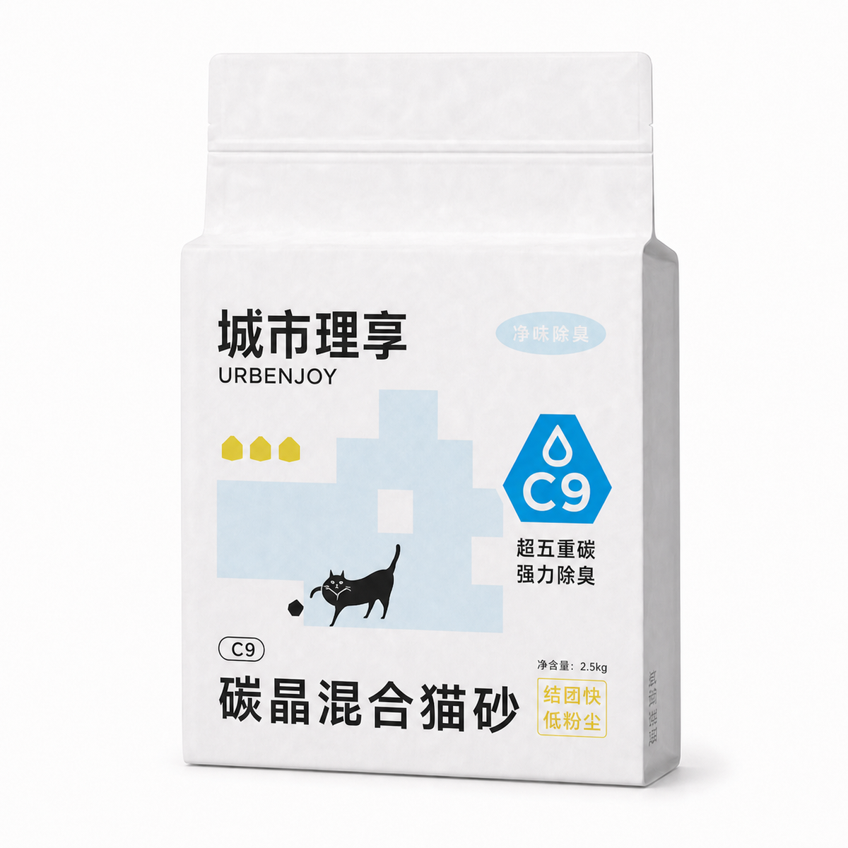 Odor-Control Carbon Crystal Tofu Blend Cat Litter | Odour Control, Fast Clumping & Low Dust | 2.5kg