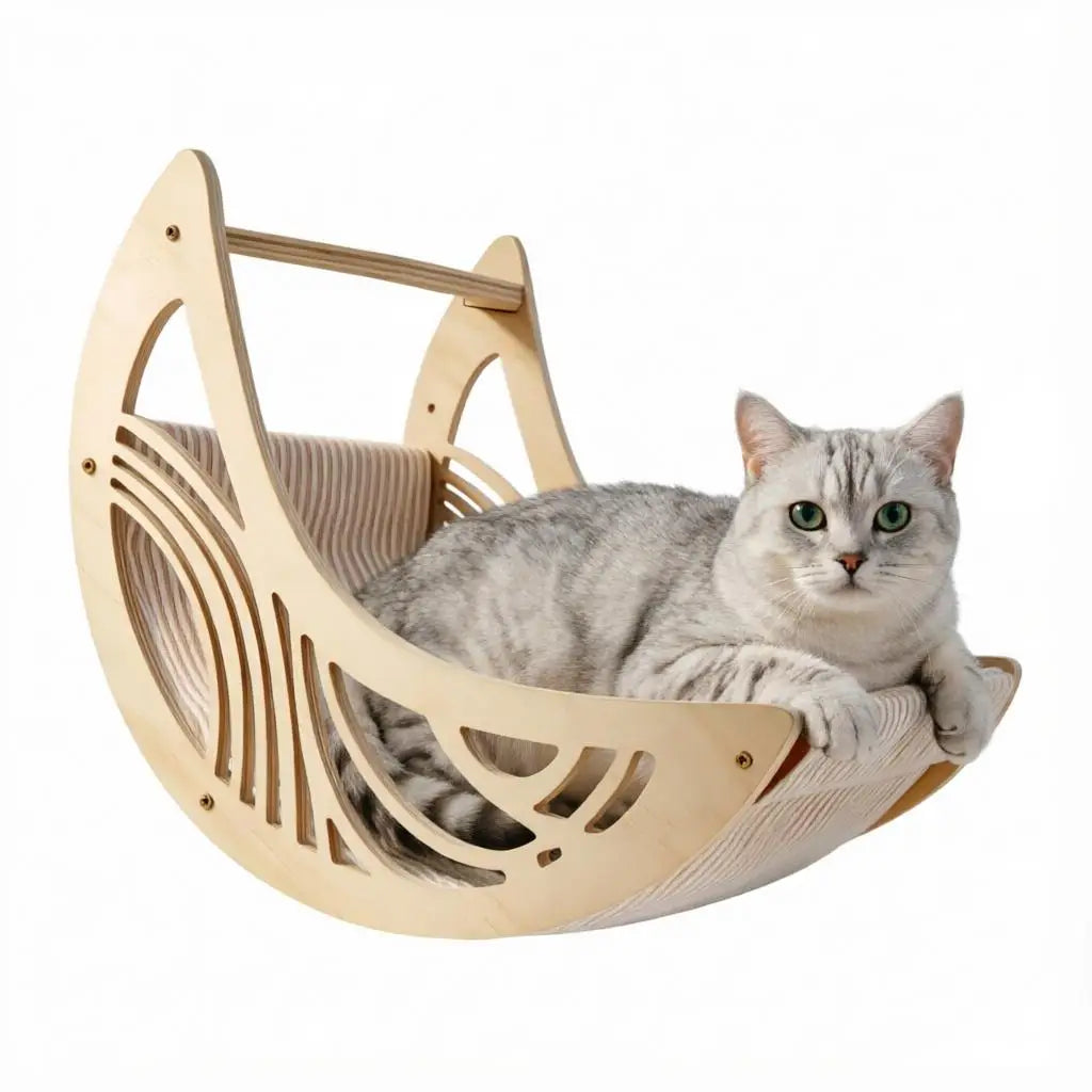 Cat Wall Furniture Hammock Climbing Steps Wall Mounted Shelves and Moon Beds Modern Design for Large Cats and Kittens to Sleep