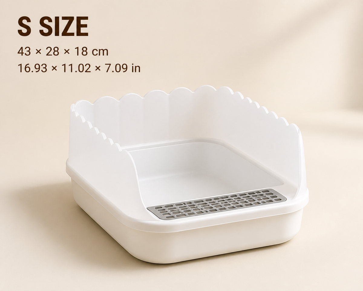 Semi-Enclosed Cat Litter Box